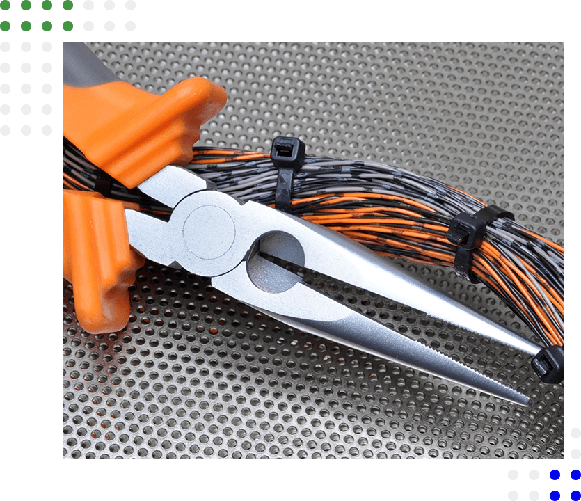Pliers with electrical cables